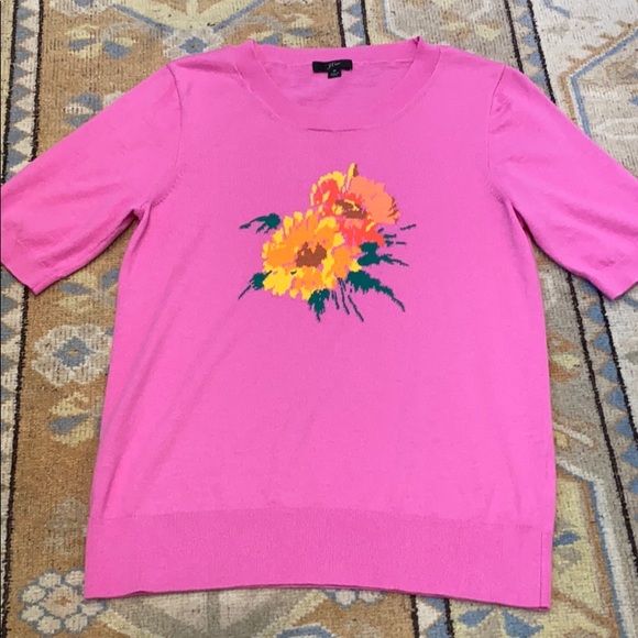 J. Crew Sweaters - 3/$20 J. Crew Pink Short Sleeve Flower Sweater